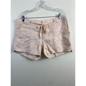 Blossom & Clover Linen Short Jeans Womens 12 Peach Casual Summer Beach Vacation